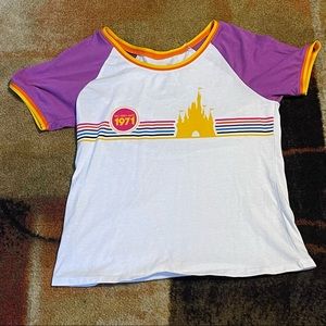 White Disney World Tee with Purple Sleeves